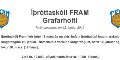 Íþróttaskóli Fram - auglýsing vor 2019 Grafarholt vefur